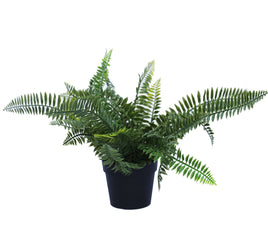 Small Potted Artificial Dark Green Fern Plant UV Resistant 20cm - ElectronX Plus