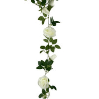 Artificial White Rose Garland 190cm - ElectronX Plus