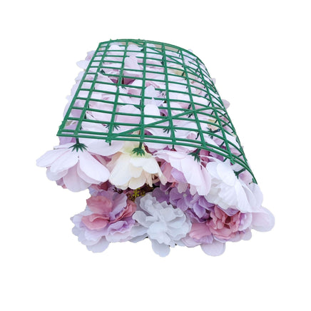 Artificial Flower Wall Backdrop Panel 40cm X 60cm Mixed Pink & White Flowers - ElectronX Plus