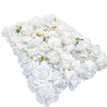 Artificial Flower Wall Backdrop Panel 40cm X 60cm Mixed Whites - ElectronX Plus