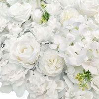 Artificial Flower Wall Backdrop Panel 40cm X 60cm Mixed Whites - ElectronX Plus