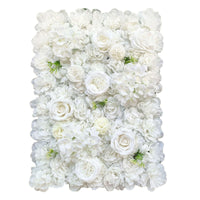 Artificial Flower Wall Backdrop Panel 40cm X 60cm Mixed Whites - ElectronX Plus