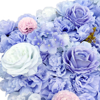 Artificial Flower Wall Backdrop Panel 40cm X 60cm Mixed Lilac Flowers - ElectronX Plus