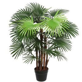 Artificial Wide Leaf Fan Palm Tree 90cm - ElectronX Plus