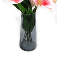 Premium Faux Pink Lily In Glass Vase (Artificial Tiger Lily Arrangement) - ElectronX Plus