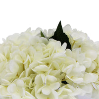 Premium Faux Hydrangea With Glass Vase (Artificial Flowering White Hydrangea) 23cm - ElectronX Plus