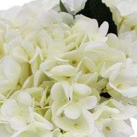 Premium Faux Hydrangea With Glass Vase (Artificial Flowering White Hydrangea) 23cm - ElectronX Plus