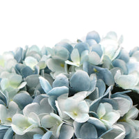 Premium Faux Hydrangea With Glass Vase (Artificial Flowering Blue Hydrangea) 23cm - ElectronX Plus