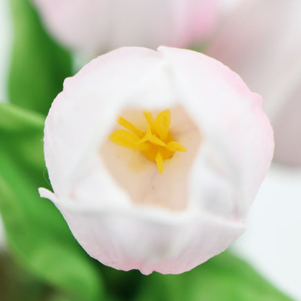 Flowering Pink Artificial Tulip Plant Arrangement With Ceramic Bowl 35cm - ElectronX Plus