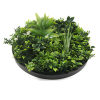 Flowering White Artificial Green Wall Disc UV Resistant 75cm (Black Frame) - ElectronX Plus