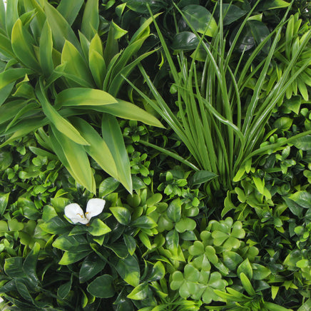 Flowering White Artificial Green Wall Disc UV Resistant 100cm (White Frame) - ElectronX Plus