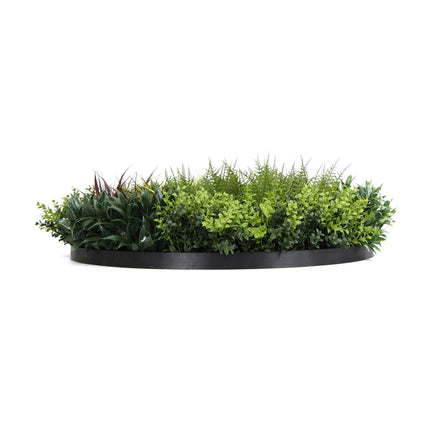 Slimline Artificial Green Wall Disc Art 90cm Green Field UV Resistant (Black) - ElectronX Plus