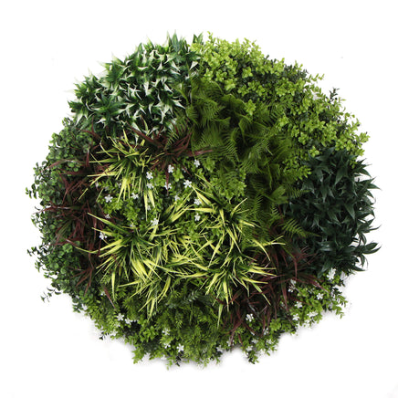 Slimline Artificial Green Wall Disc Art 90cm Green Field UV Resistant (Black) - ElectronX Plus