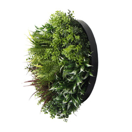 Slimline Artificial Green Wall Disc Art 50cm Green Field UV Resistant (Black) - ElectronX Plus