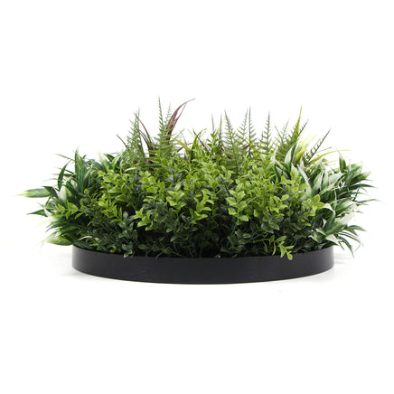 Slimline Artificial Green Wall Disc Art 50cm Green Field UV Resistant (Black) - ElectronX Plus