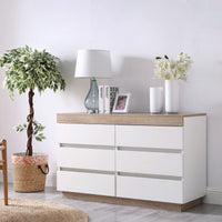 Ashley Coastal White Wooden Chest of 6 Drawers - ElectronX Plus