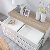 Ashley Coastal White Wooden Chest of 6 Drawers - ElectronX Plus