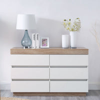 Ashley Coastal White Wooden Chest of 6 Drawers - ElectronX Plus