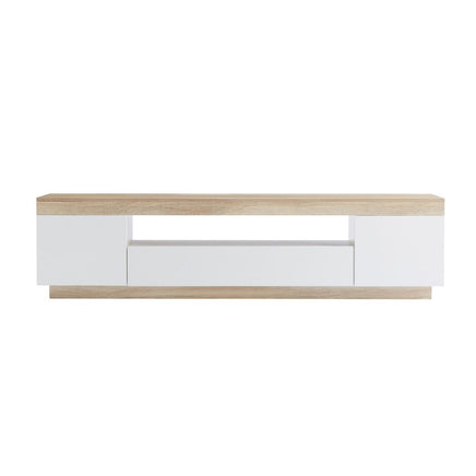 Ashley Coastal White Wooden TV Cabinet Entertainment UniT - ElectronX Plus