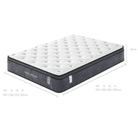 Eurotop Mattress 5 Zone Pocket Spring Latex Foam 34cm - Double - ElectronX Plus