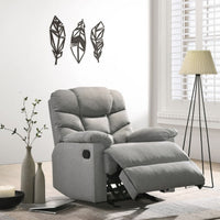 Rocking Recliner Chair Swing Glider Light Grey Fabric - ElectronX Plus