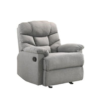 Rocking Recliner Chair Swing Glider Light Grey Fabric - ElectronX Plus