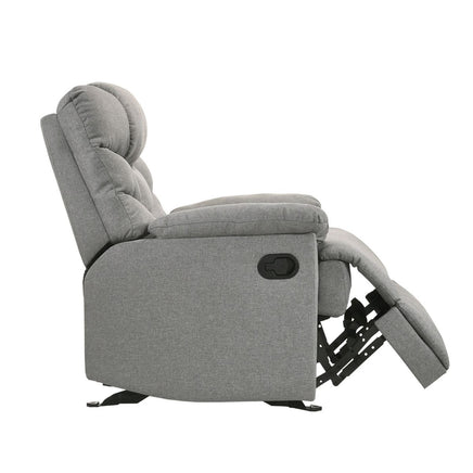 Rocking Recliner Chair Swing Glider Light Grey Fabric - ElectronX Plus