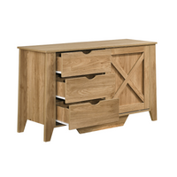 Mica Wooden Sliding door Sideboard with 3 Drawers - ElectronX Plus