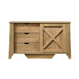 Mica Wooden Sliding door Sideboard with 3 Drawers - ElectronX Plus