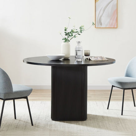 Tate 4 Seater Black Column Dining Table - ElectronX Plus