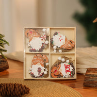 3 boxe style a set New Christmas Decorations, Small Wooden Pendants, Christmas Tree Decorations, 12 Wooden Box Packaging Pendants