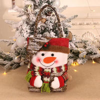 3 PCS Christmas Gift Bags - Santa, Snowman, and Reindeer Design for Holiday Treats and Presents