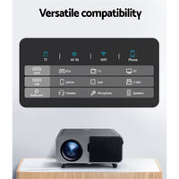 Devanti Portable Wifi Video Projector 4K 2.4G/5G Home Theater HDMI 1080P - ElectronX Plus