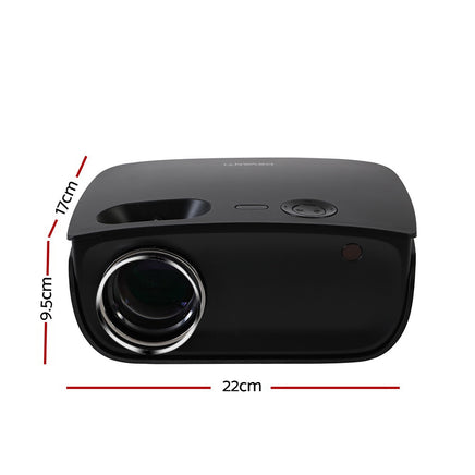 Devanti Portable Mini Video Projector Wifi 1080P Home Theater HDMI Black - ElectronX Plus