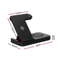 Devanti 4-in-1 Wireless Charger Station Fast Charging for Phone Black - ElectronX Plus