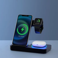 Devanti 4-in-1 Wireless Charger Station Fast Charging for Phone Black - ElectronX Plus