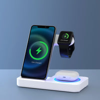 Devanti 4-in-1 Wireless Charger Dock Fast Charging for Phone White - ElectronX Plus