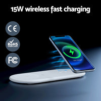 Devanti 3 in 1 Wireless Charger 15W Fast Charging RGB Light Bluetooth Speaker for Phone - ElectronX Plus