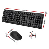 Wireless Keyboard and Mouse Combo Bluetooth Set for PC Laptop Phone Tablet 104 Keys Black - ElectronX Plus