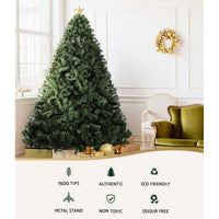 Jingle Jollys Christmas Tree 2.4M Xmas Tree Decorations Green 1500 Tips