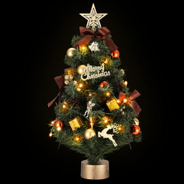 Jingle Jollys Tabletop Christmas Tree 60CM LED Xmas Tree Tree Topper Ornaments