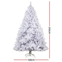 Jingle Jollys Christmas Tree 2.1m 1000 White Tips Xmas Tree Decorations