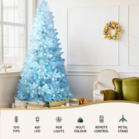 Jingle Jollys Christmas Tree 2.1m RGB Remote Xmas Party Decorations 1310 Tips