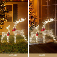 2 PCS Christmas Lights 170 LED Fairy Light Reindeer Decorations Jingle Jollys