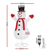 1.7M Christmas Lights 200 LED Fairy Light Snowman Decorations Jingle Jollys