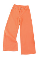 Orange Acid Wash High Waist Wide Leg Jeans - ElectronX Plus