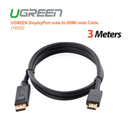 UGREEN DisplayPort male to HDMI male Cable 3M (10203) - ElectronX Plus