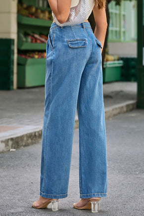 Blue Slouchy Wide Leg Jeans - ElectronX Plus