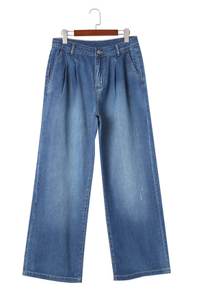 Blue Slouchy Wide Leg Jeans - ElectronX Plus