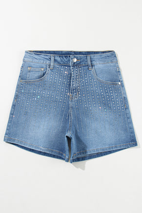 Ashleigh Blue Rhinestone Embellished Denim Shorts - ElectronX Plus